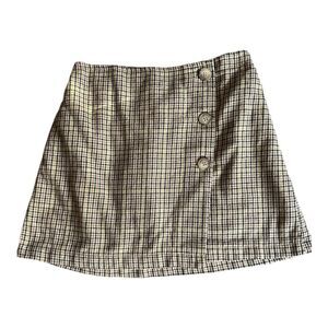 American Eagle Women's Houndstooth Plaid Mini Skirt w Buttons Size S